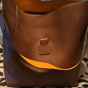 Dooney & Bourke Brown and Orange Shoulder Bag
